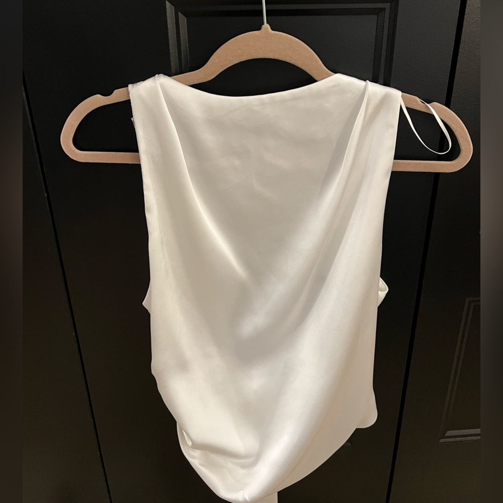 Zara Open back satin blouse